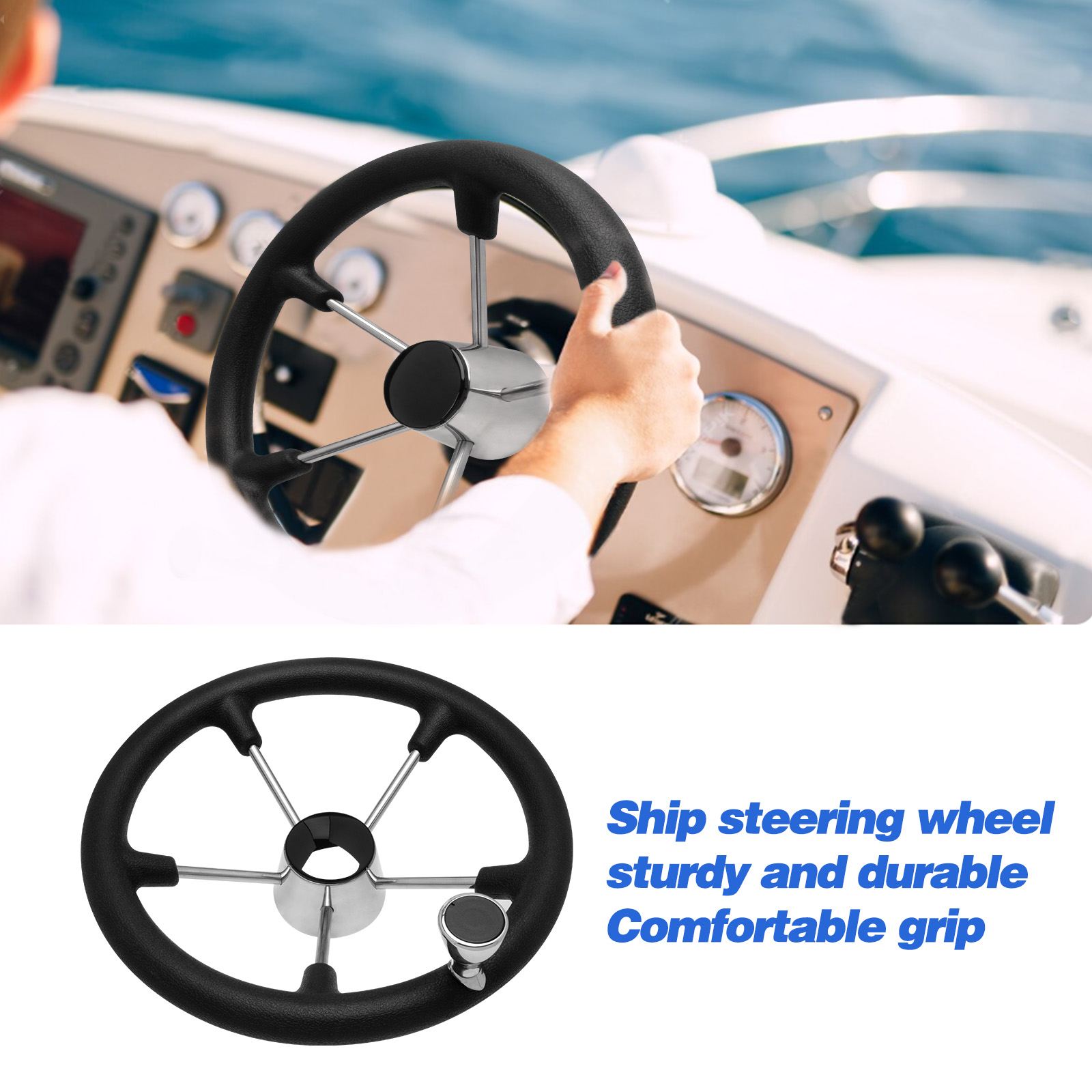 Volant de bateau en acier inox - Fishing Boat Steering Wheel avis et prix